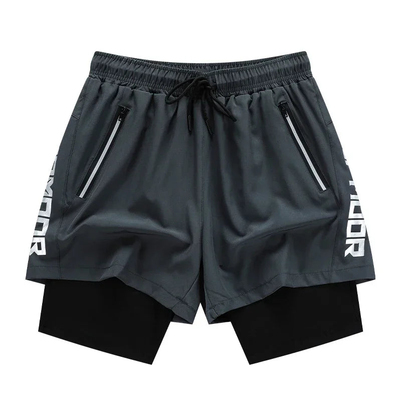 Nopeasti kuivuvat juoksushortsit - Josue - Vetoketju-Miesten shortsit-EmiyoSuomi