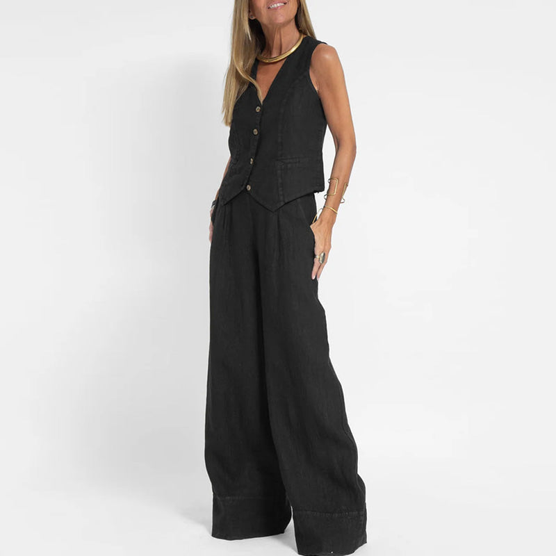 Tyylikäs Pellavahousu - Mukava - Chic-Kesäasut-EmiyoSuomi