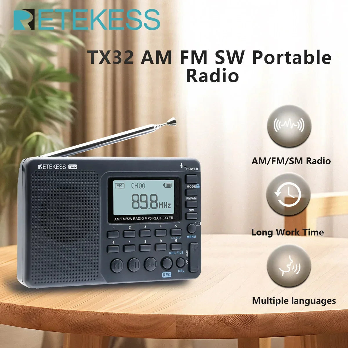 Kompakti Kannettava Radio - EchoWave-***Compacte Draagbare Radio - EchoWave-EmiyoSuomi