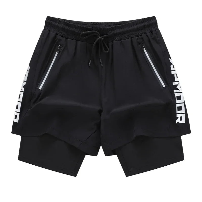 Nopeasti kuivuvat juoksushortsit - Josue - Vetoketju-Miesten shortsit-EmiyoSuomi