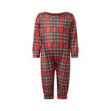 Perheen yhteensopiva joulupyjama ruutuinen punainen setti aikuisille lapsille ja vauvalle