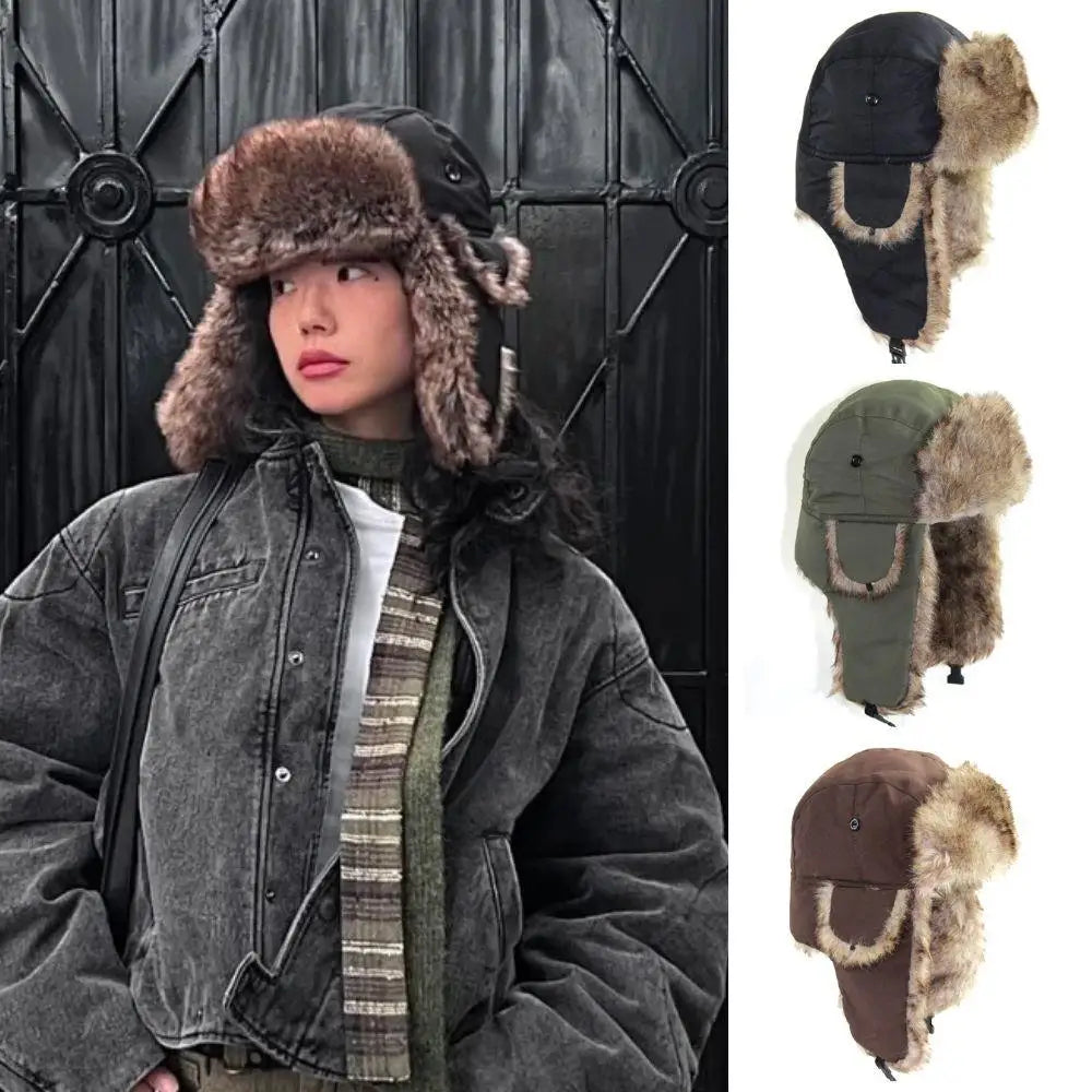 Trapper pipo tekoturkis lämmin korvaläpillä talvi
