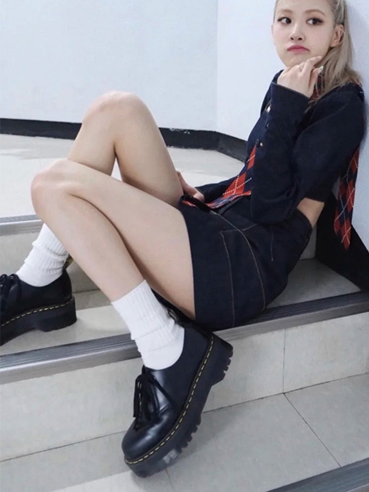 Alustat - Musta Plateau-Oxfords - Tyylikäs & mukava-kengät-EmiyoSuomi