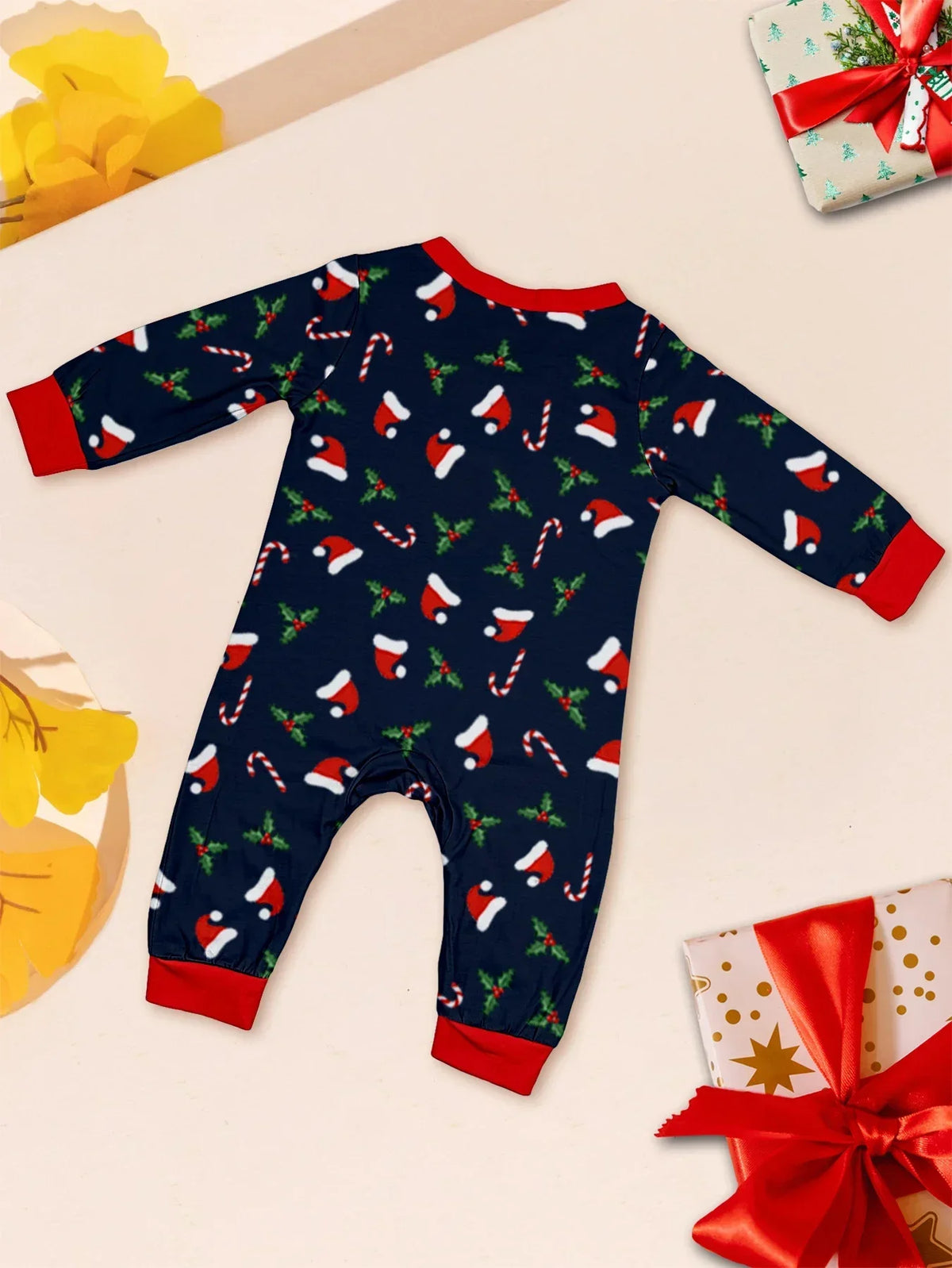 Perheen yhteensopiva joulupyjama 2 osainen setti äidille isälle ja lapsille