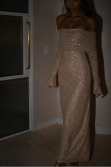 Glamouröösit Olkaimeton Glittermekko - Elegantti Juhlapukeutuminen-Mekot-EmiyoSuomi