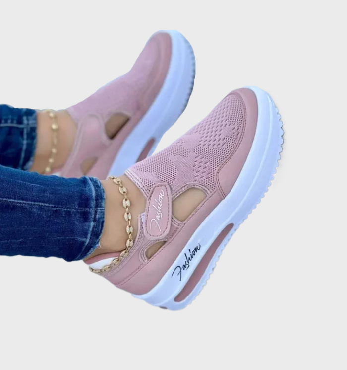 Naisten Hengittävät Urheilukengät - Paksu Pohja - Velcro-suljenta-kengät-EmiyoSuomi