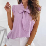 Vintage-pilkullinen pusero - Naisellinen eleganssi - Tyylikäs muoti-Kesäasut-EmiyoSuomi