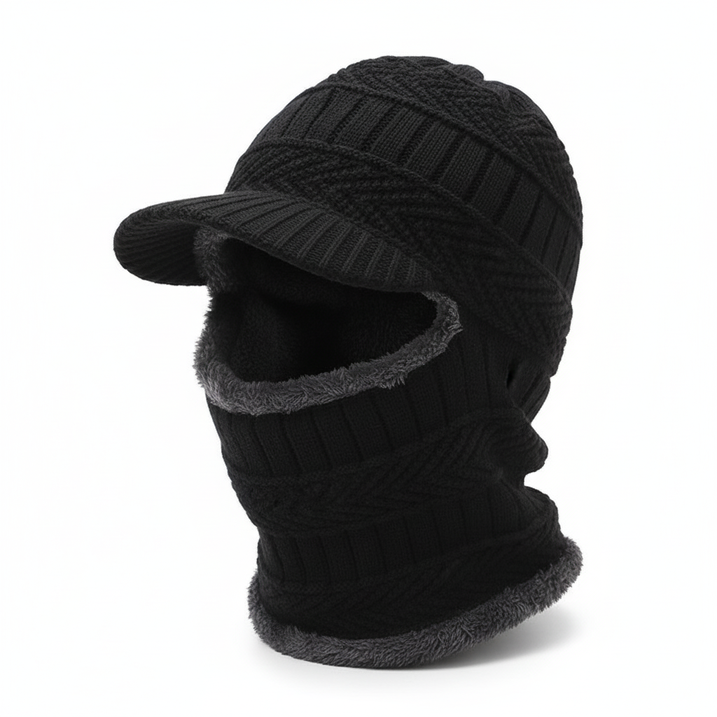 Pipo | Talvihattu kasvosuojalla | Lämmin unisex hattu | Kasvot peittävä malli