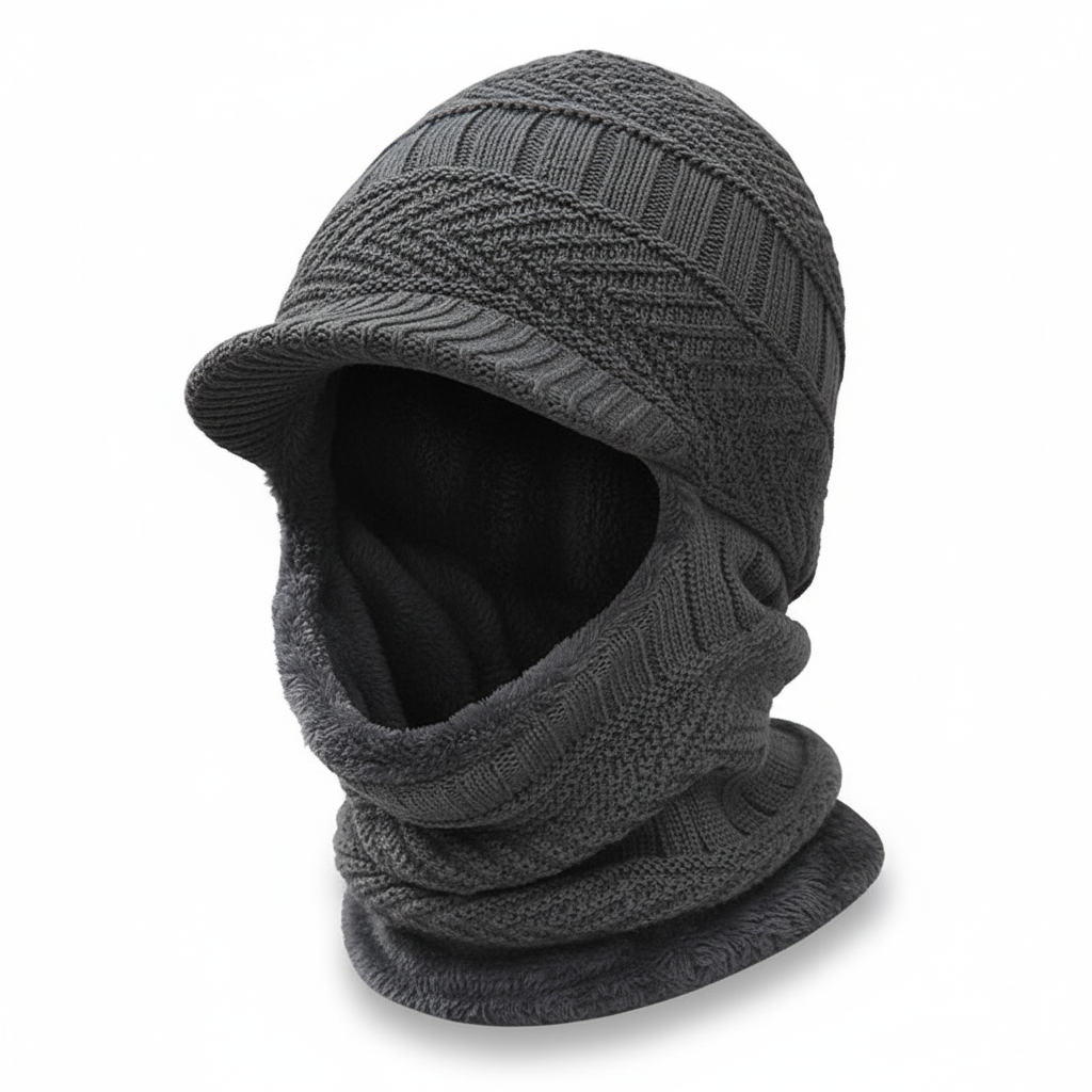 Pipo | Talvihattu kasvosuojalla | Lämmin unisex hattu | Kasvot peittävä malli