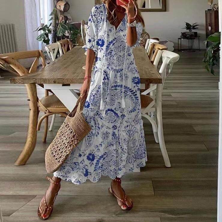 Longue Robe et Jupe Volante Parisienne - Élégance Chic-Mekot-EmiyoSuomi