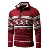 Miesten jouluneule puoliveto korkea kaulus talvineulepaita