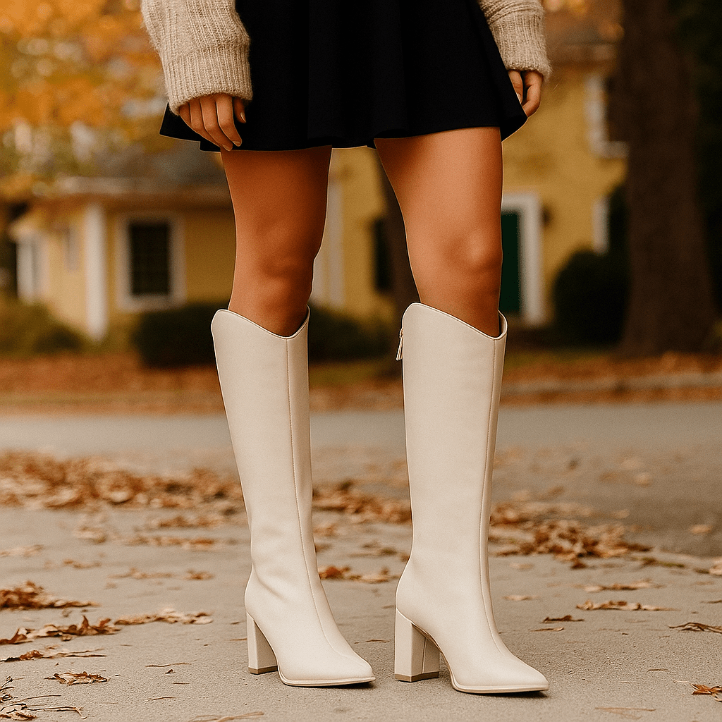 Adele – Nahkasaappaat polveen - Tyylikkäät ja kestävä - EmiyoSuomi - Saappaat Nainen