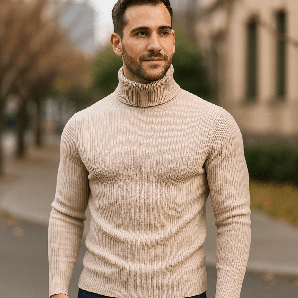 Alfard Polo - Italialainen Villapaita Miehille - Tyylikäs & Mukava - EmiyoSuomi - Villapaita Miehet