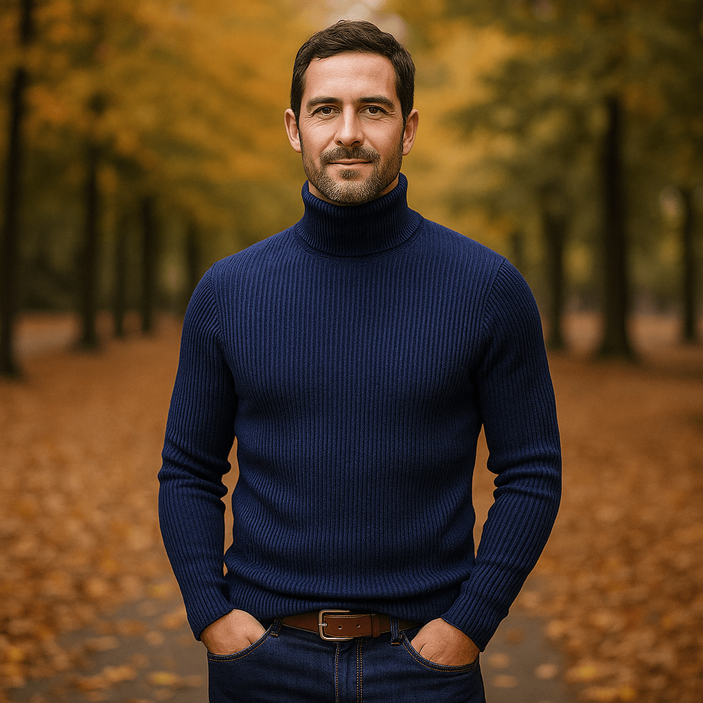 Alfard Polo - Italialainen Villapaita Miehille - Tyylikäs & Mukava - EmiyoSuomi - Villapaita Miehet