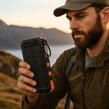 Aurinkokäyttöinen Power Bank LED - taskulampulla - EmiyoSuomi - Leirintäalue