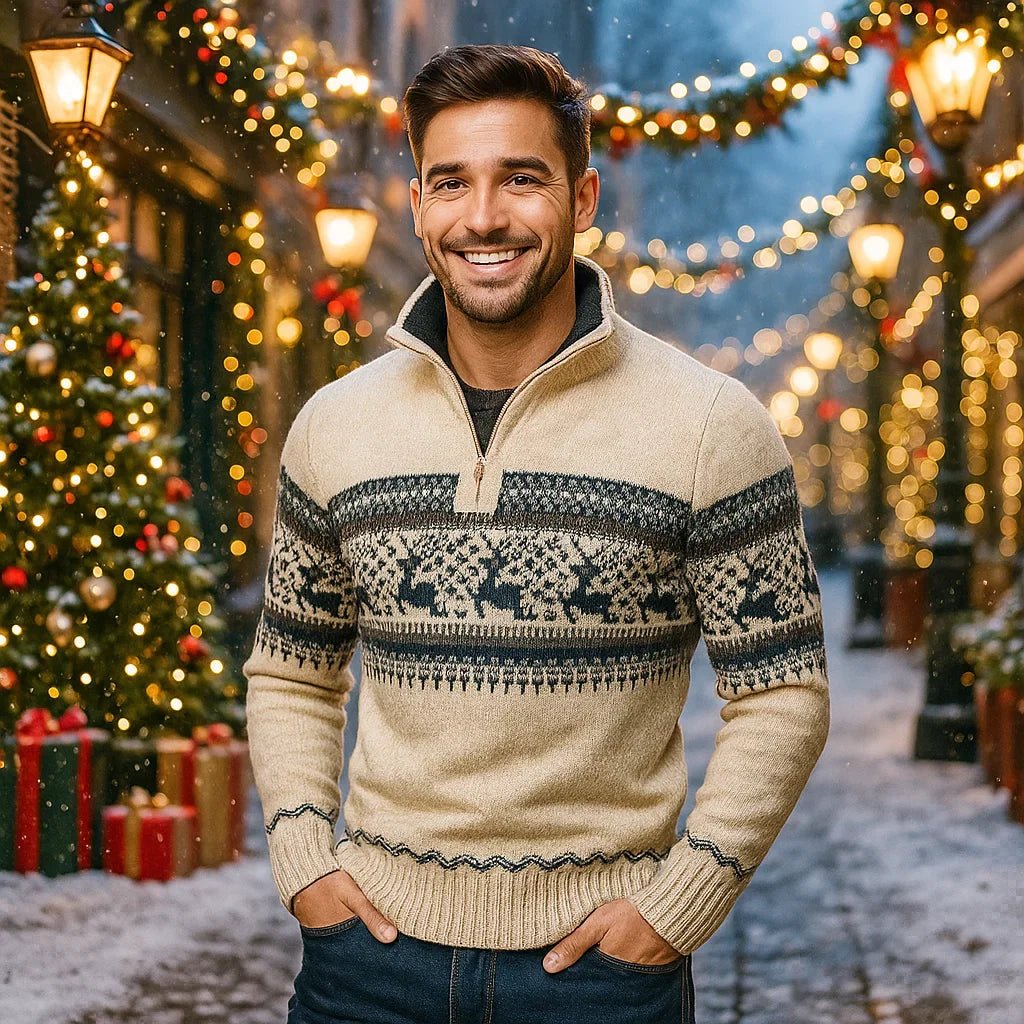 Austin – Miesten Joulupaita – Vetoketjulla – Tyylikäs & Mukava - EmiyoSuomi - Joulupuserot