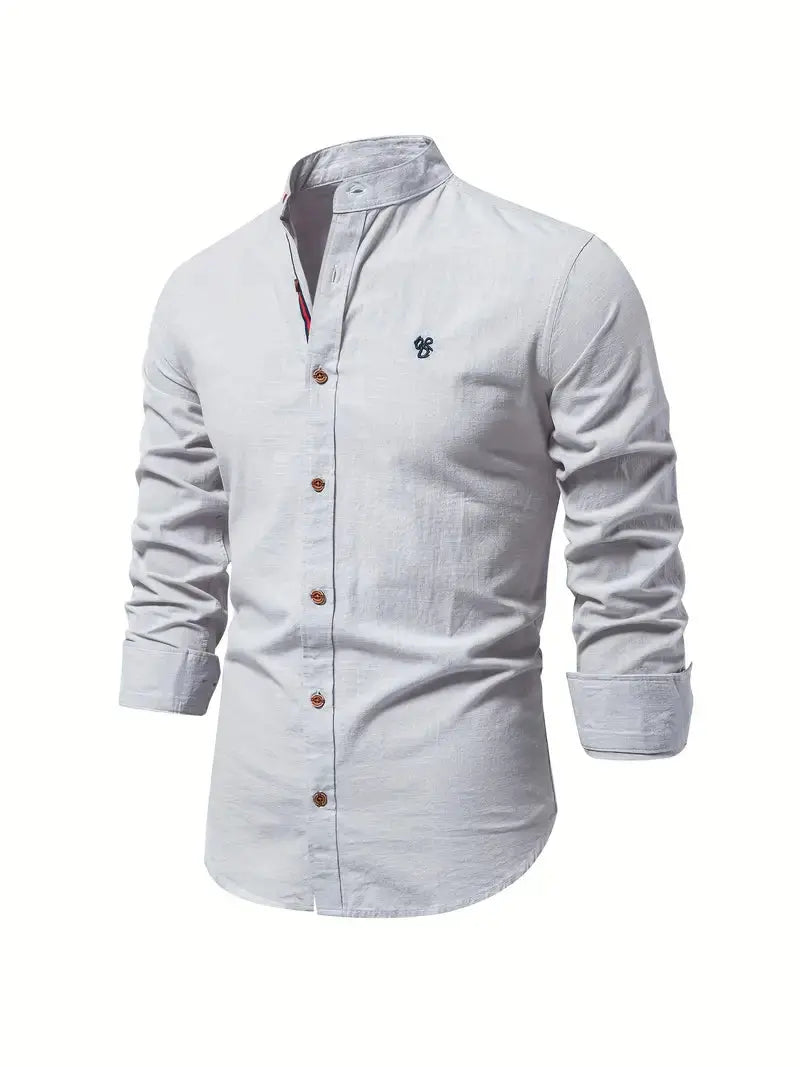 Miesten paita slim fit napitus kaulus, hengittävä casual
