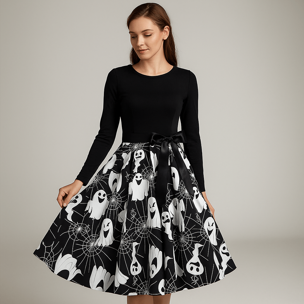 Benedetta - Elegant Pitkähiha Kostyymi Mekko - Mukava Design - EmiyoSuomi - Halloween