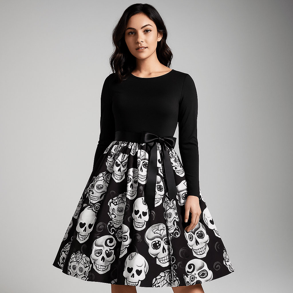 Benedetta - Elegant Pitkähiha Kostyymi Mekko - Mukava Design - EmiyoSuomi - Halloween