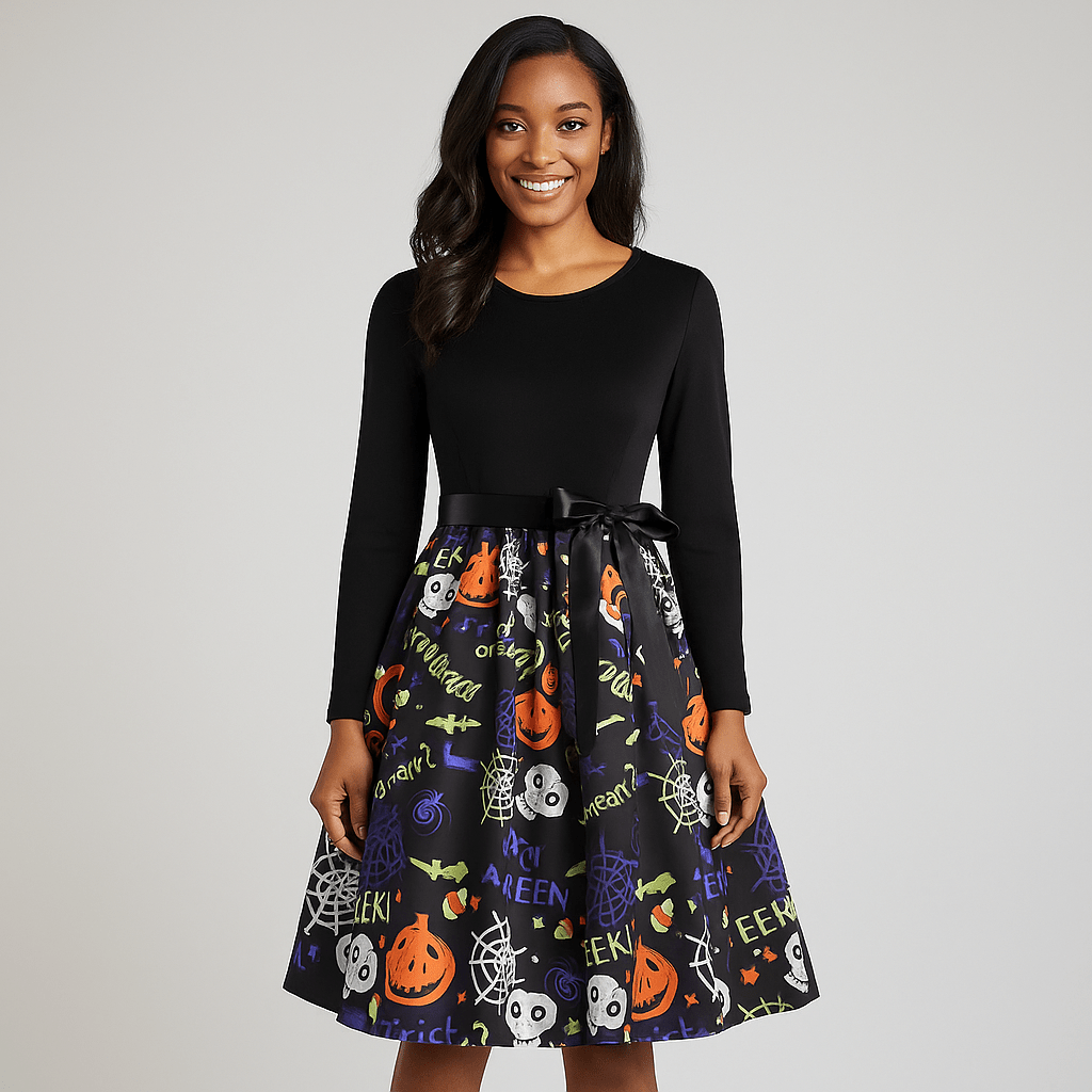 Benedetta - Elegant Pitkähiha Kostyymi Mekko - Mukava Design - EmiyoSuomi - Halloween