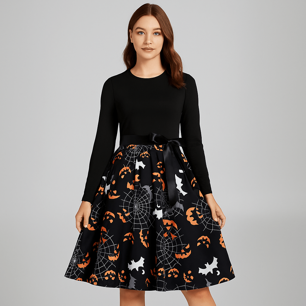 Benedetta - Elegant Pitkähiha Kostyymi Mekko - Mukava Design - EmiyoSuomi - Halloween