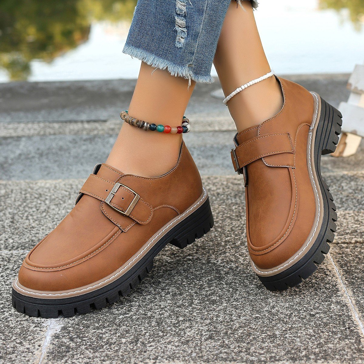 Loafers Fibbia Spessa PU - Kaikki Kaudet - EmiyoSuomi