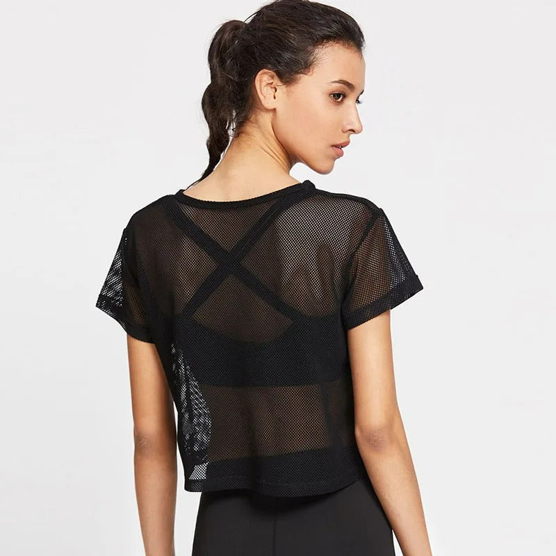 Naisten hengittävä verkkomateriaali urheilutoppi - kevyt - nopeasti kuivuva - aktiviteettivaatetus