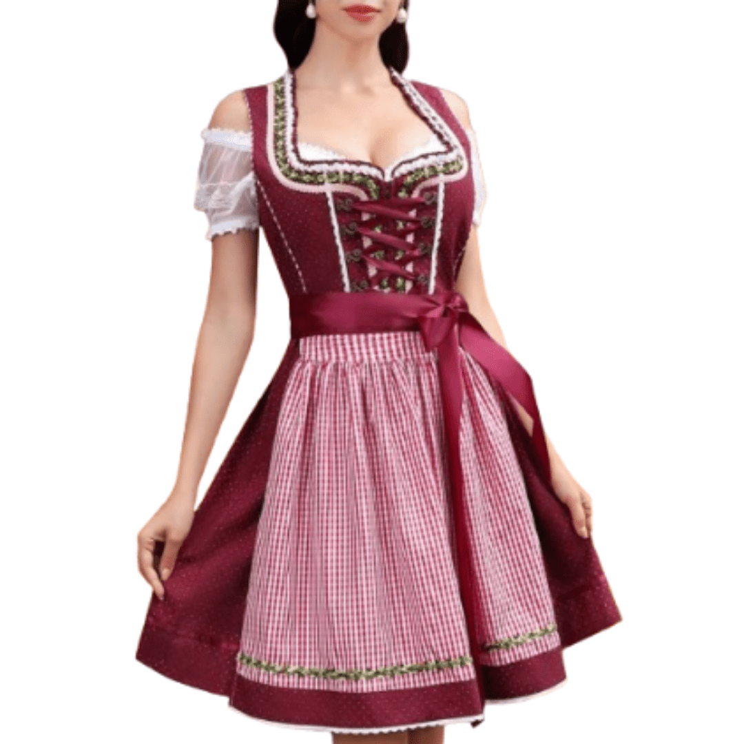 Dame Dirndl Mekko - Korkealaatuinen Materiaali - Perinteinen Oktoberfest Asu - EmiyoSuomi - Oktoberfest - Nainen