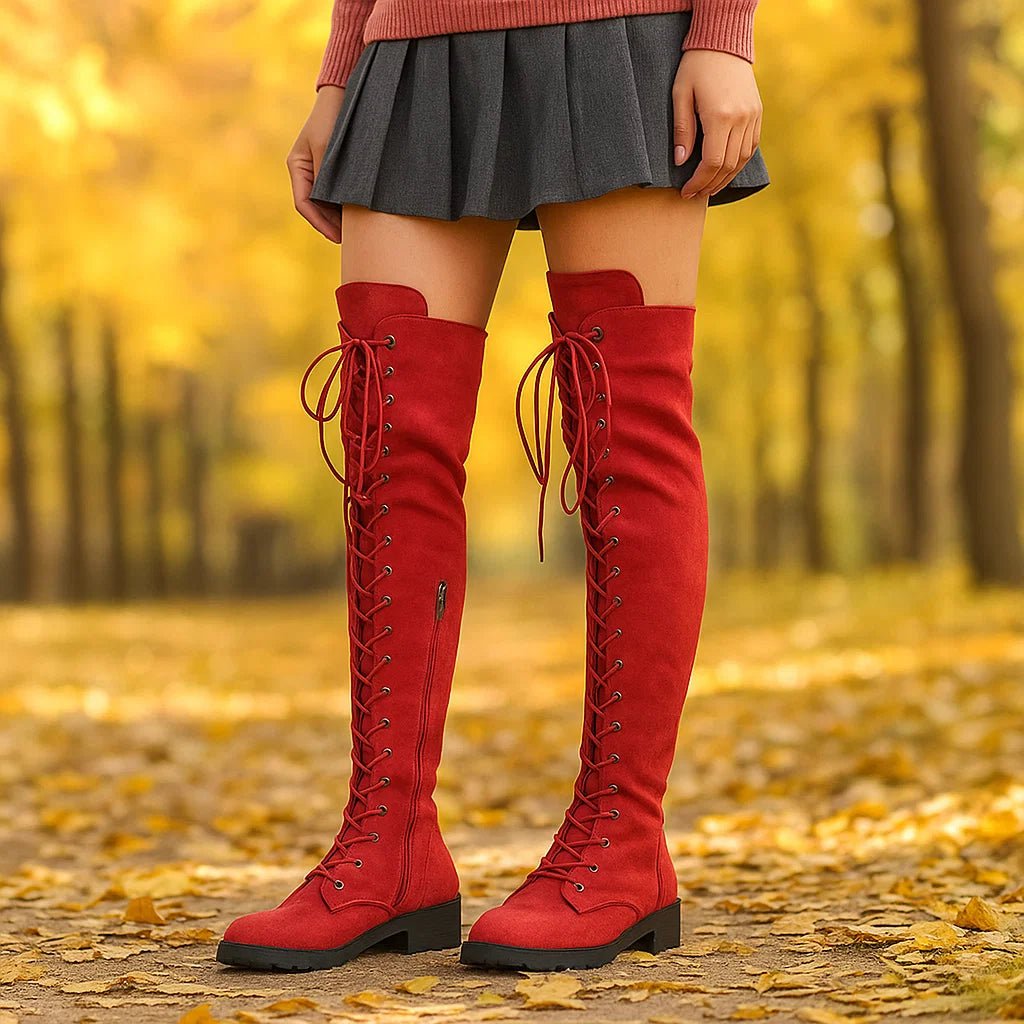 Dame Yli - polven saappaat - Nauha - design - Kestävä Profiili - Stilla - EmiyoSuomi - Saappaat Nainen