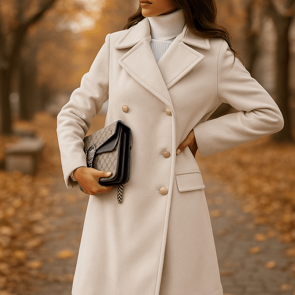 Damejakke - Kaksoisnapitus - Pitkähiha - Käänteet - Tyylikäs - EmiyoSuomi - Takki Nainen