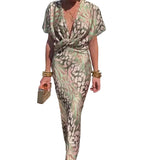 Sophie - Midimekko Käänteellä - Tyylikäs Printti-Mekot-EmiyoSuomi