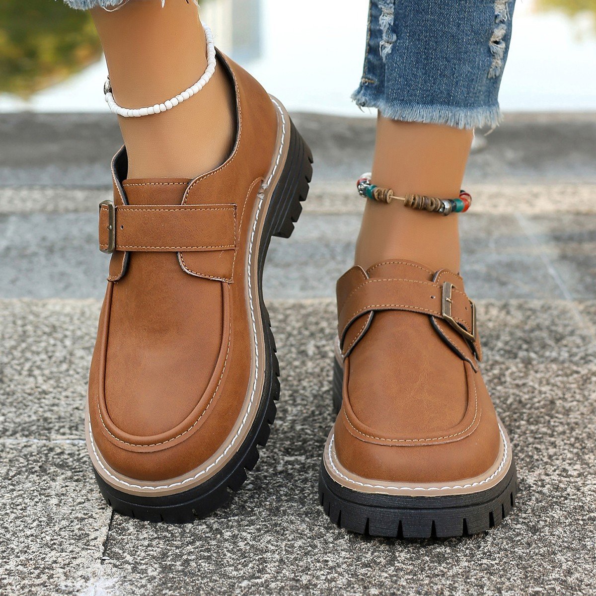 Loafers Fibbia Spessa PU - Kaikki Kaudet - EmiyoSuomi