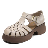 Naisten - Gladiatorisandaalit - Nahka - Paksupohja - Mukava, tyylikäs muotoilu kesäksi-Sandaalit-EmiyoSuomi