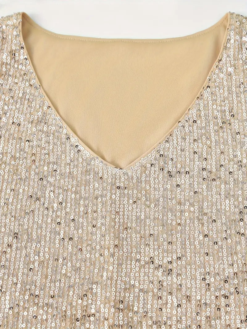 HAWA | Paljetti Toppi - V-kaula - Tyylikäs & Glamour-Kesäasut-EmiyoSuomi