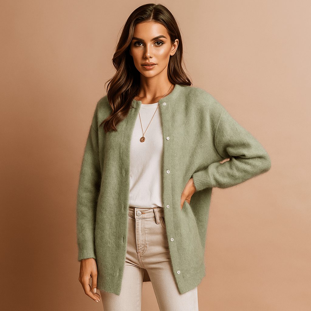 Elegantti neuletakki - Tyylikäs mukavuus - Ajaton muotoilu - EmiyoSuomi - Neulepusero Nainen