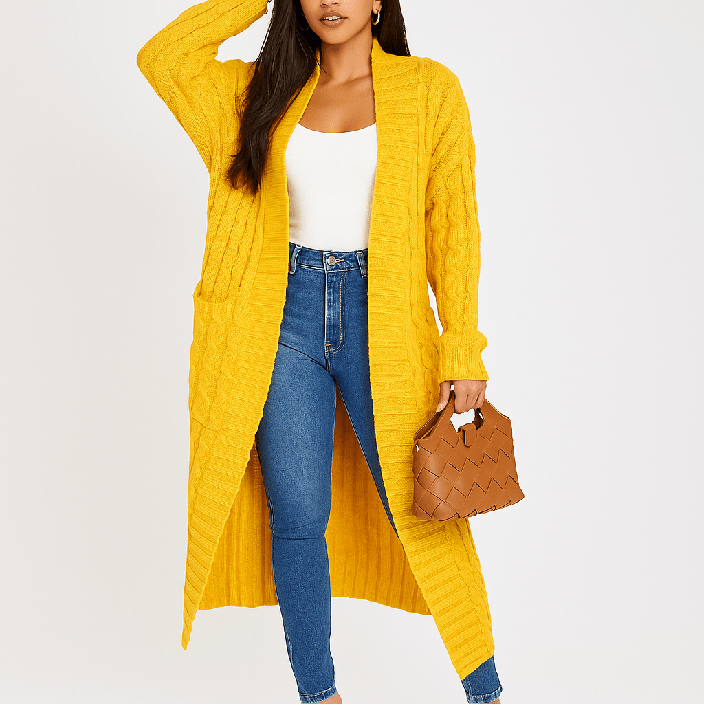 Ella Lang Cardigan - Vaatteet ja Mukavuus - Tyylikäs ja Pehmeä - EmiyoSuomi - Neuleet