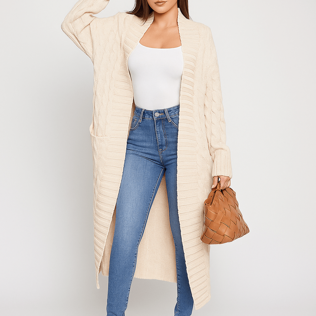 Ella Lang Cardigan - Vaatteet ja Mukavuus - Tyylikäs ja Pehmeä - EmiyoSuomi - Neuleet