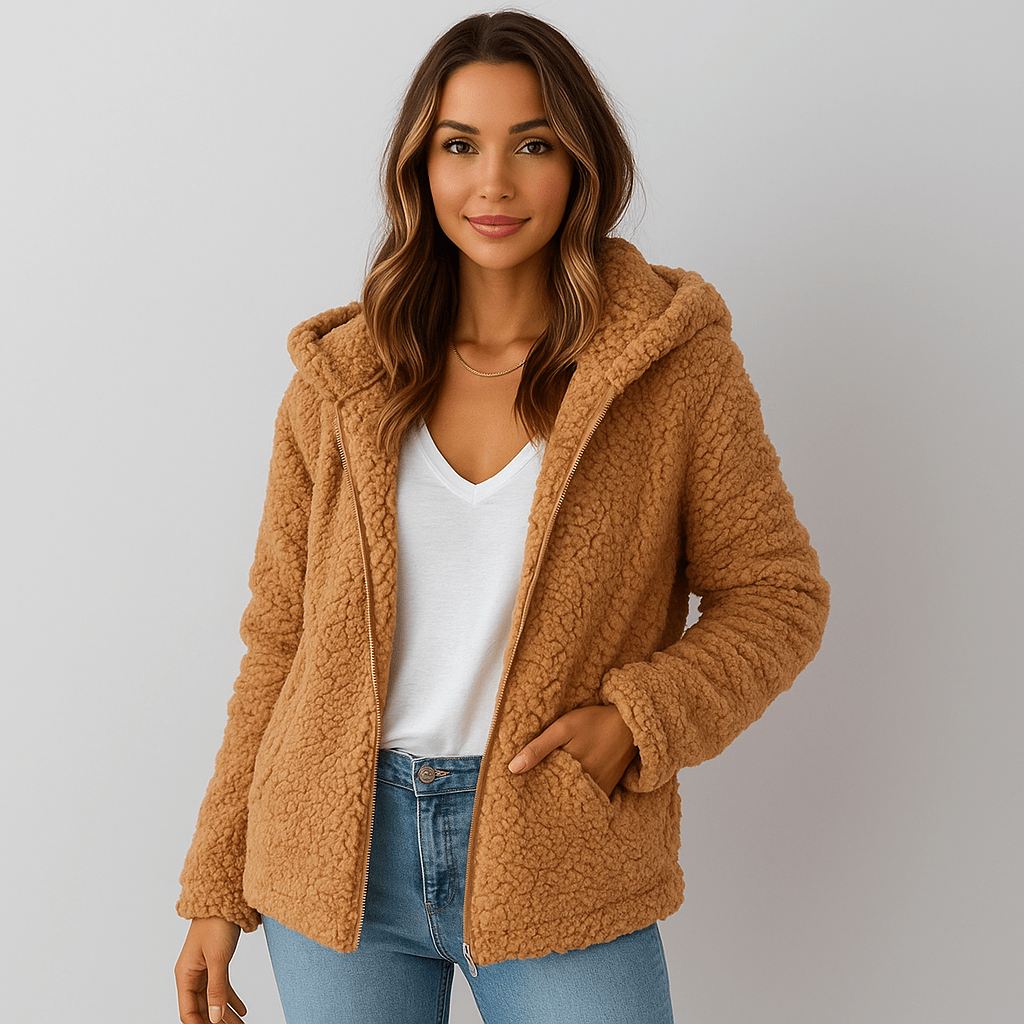 Fleece - takki hupulla - Vetoketju - Fleece - liivi Mukavuus - EmiyoSuomi - Naisten liivi