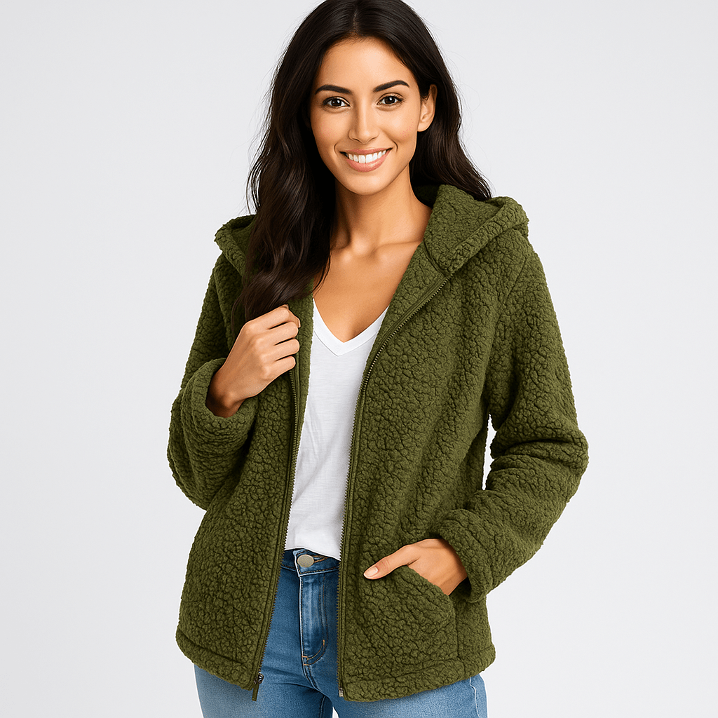 Fleece - takki hupulla - Vetoketju - Fleece - liivi Mukavuus - EmiyoSuomi - Naisten liivi