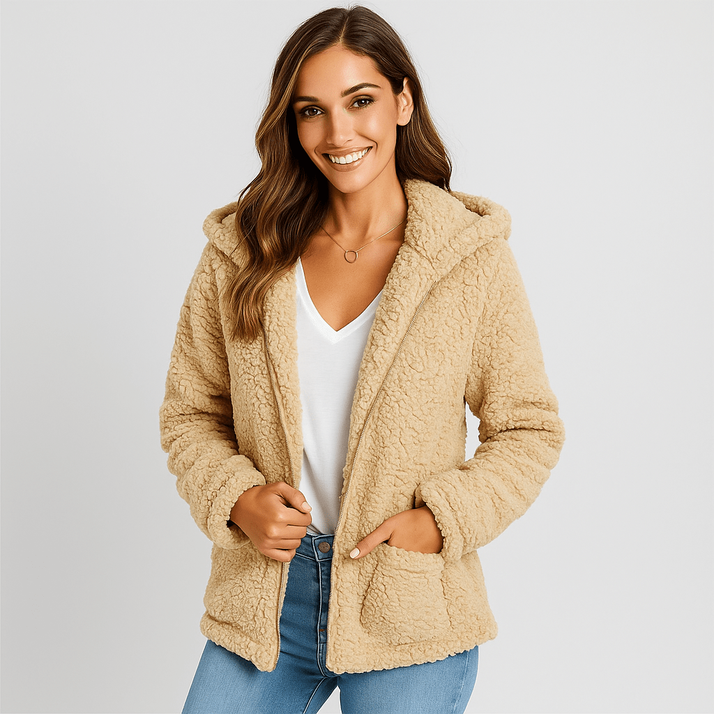 Fleece - takki hupulla - Vetoketju - Fleece - liivi Mukavuus - EmiyoSuomi - Naisten liivi