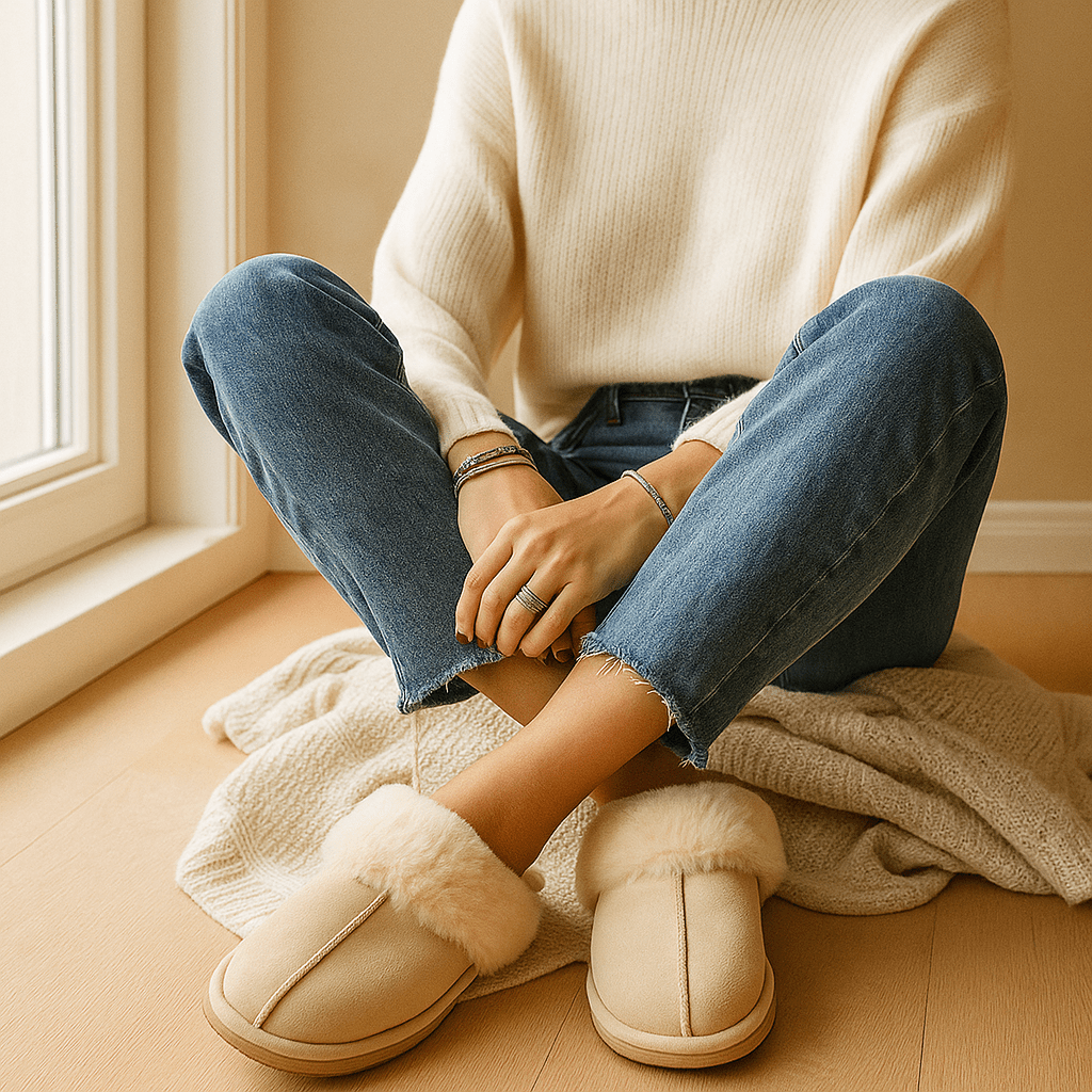 Fluffy Beige - Tossut – Pehmeys ja lämpö - EmiyoSuomi - Naisten talvikengät