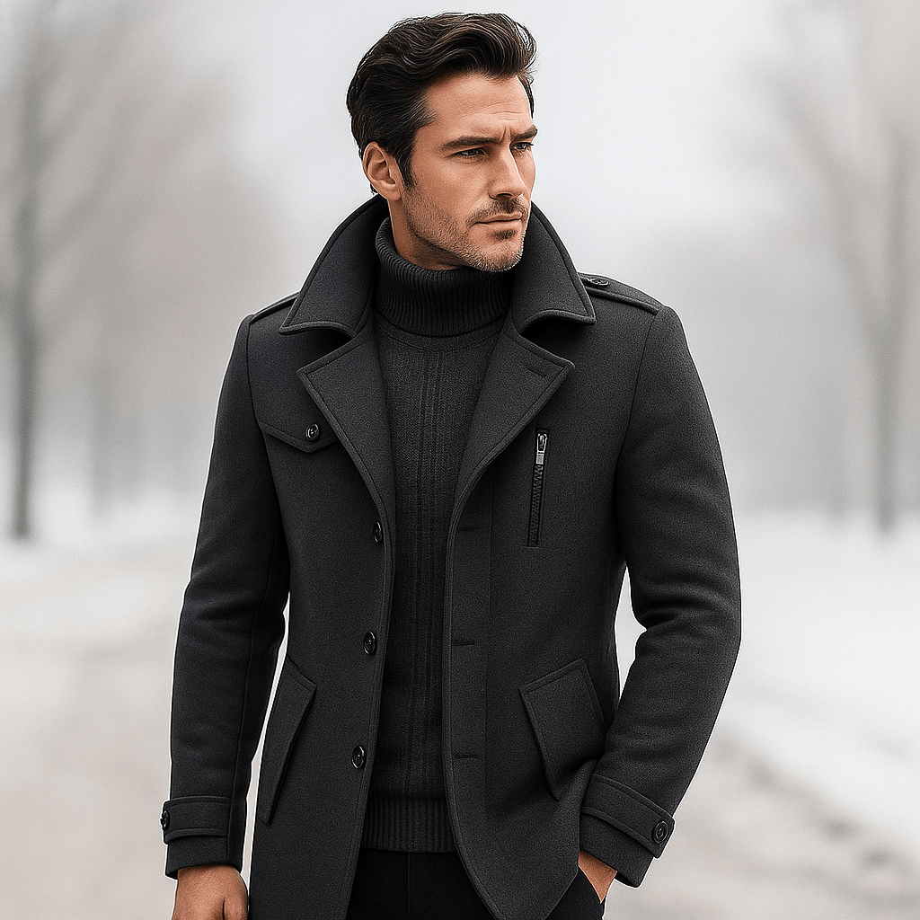 Grayson Mallitakki - Kaksinkertainen Kaulus - Tyylikäs Miesten Muoti - EmiyoSuomi - Takit - Miehet