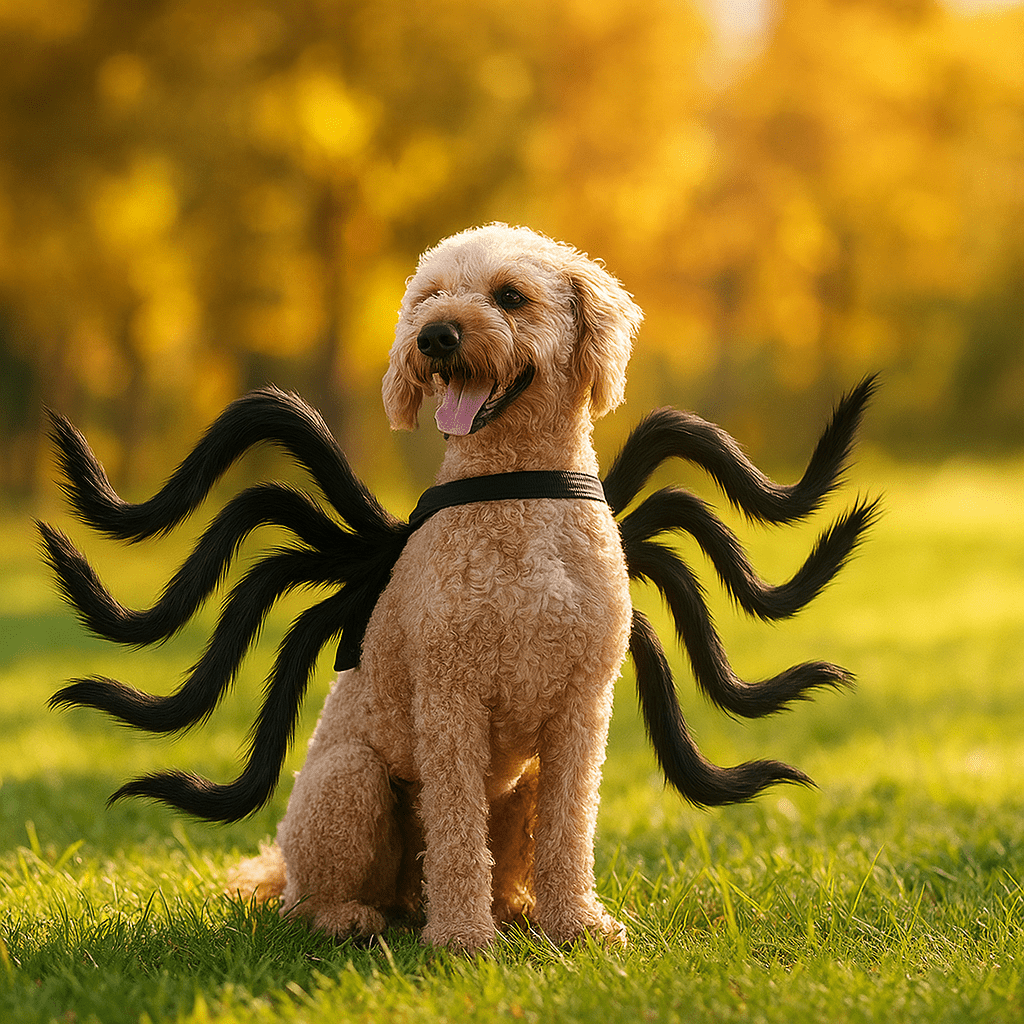 Hauska Furry Koira Halloween Puku - Pelottava Hämähäkkimuotoilu - Uniikki Asu - EmiyoSuomi - Halloween