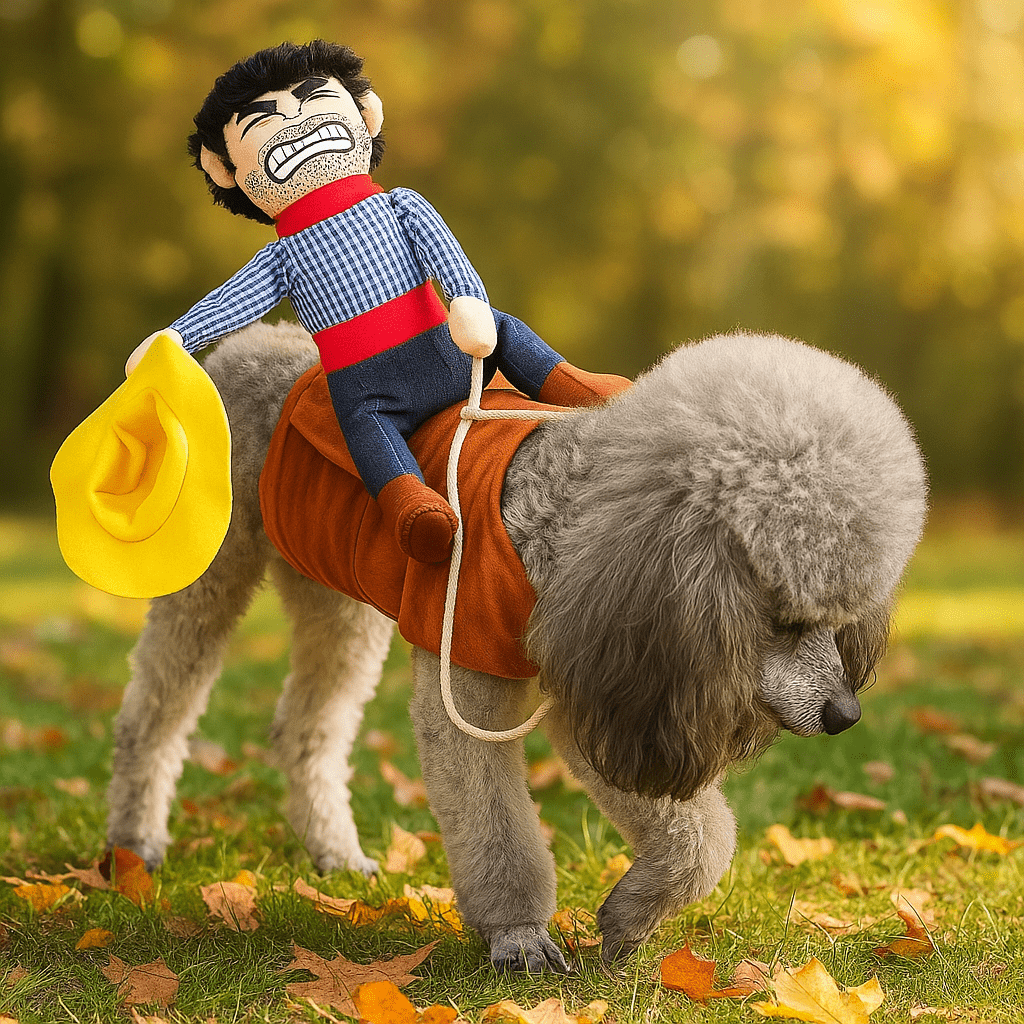 Hauska Ratsastaja Koira Halloween Puku - Pehmeä Satula - Mukava & Uniikki - EmiyoSuomi - Halloween