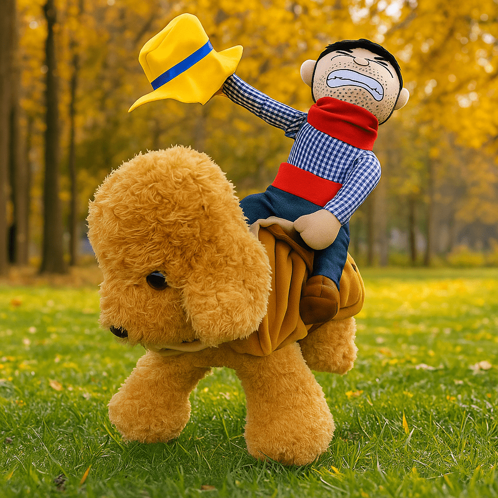 Hauska Ratsastaja Koira Halloween Puku - Pehmeä Satula - Mukava & Uniikki - EmiyoSuomi - Halloween