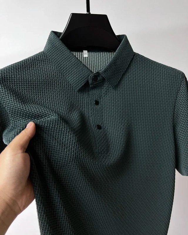 Miesten slim fit paita lyhyillä hihoilla, klassinen vapaa-ajan tyyli