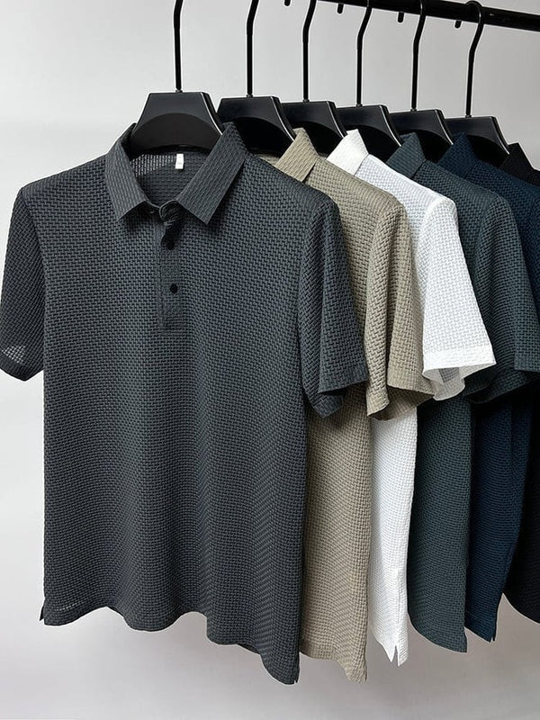 Miesten slim fit paita lyhyillä hihoilla, klassinen vapaa-ajan tyyli