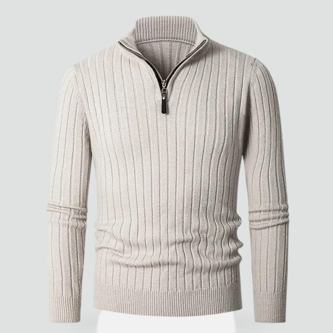 Miesten puolivetoresorineule pystykaulus slim fit leveä ribrakenne