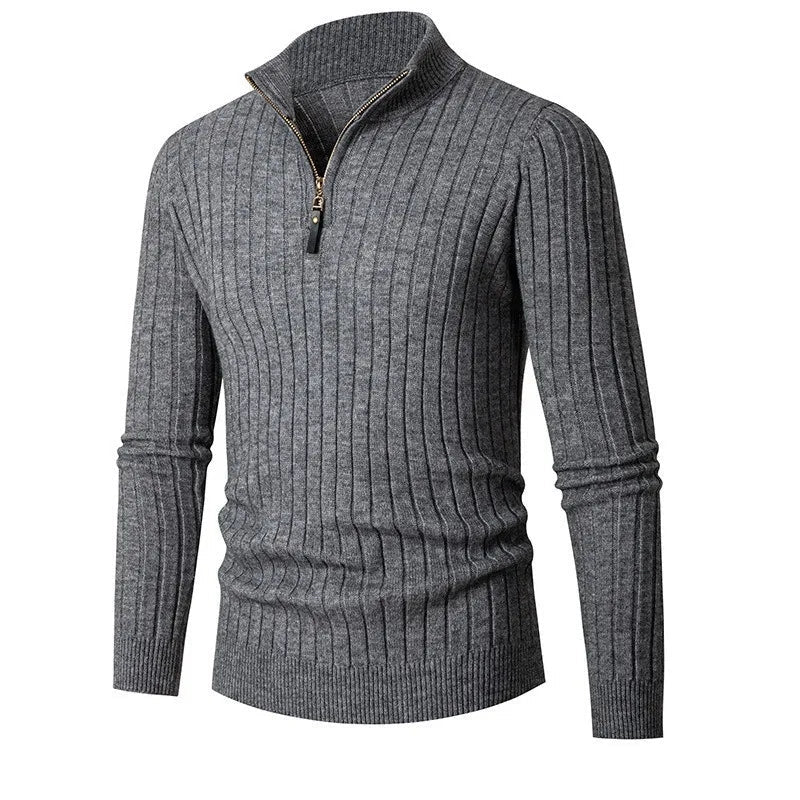 Miesten puolivetoresorineule pystykaulus slim fit leveä ribrakenne