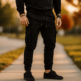 Herra Cargo Joggers - Joustava Vyötärö - Kapeat Housut - Useat Taskut - EmiyoSuomi - Jeans Miehet